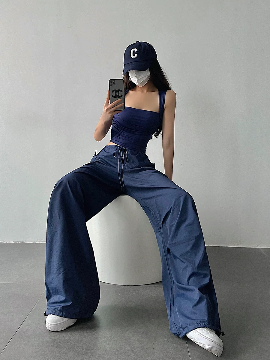 YoungGirlDay Áo crop top không tay cổ vuông khoét sâu gợi cảm phong cách Âu Mỹ kiểu dáng ôm sát.