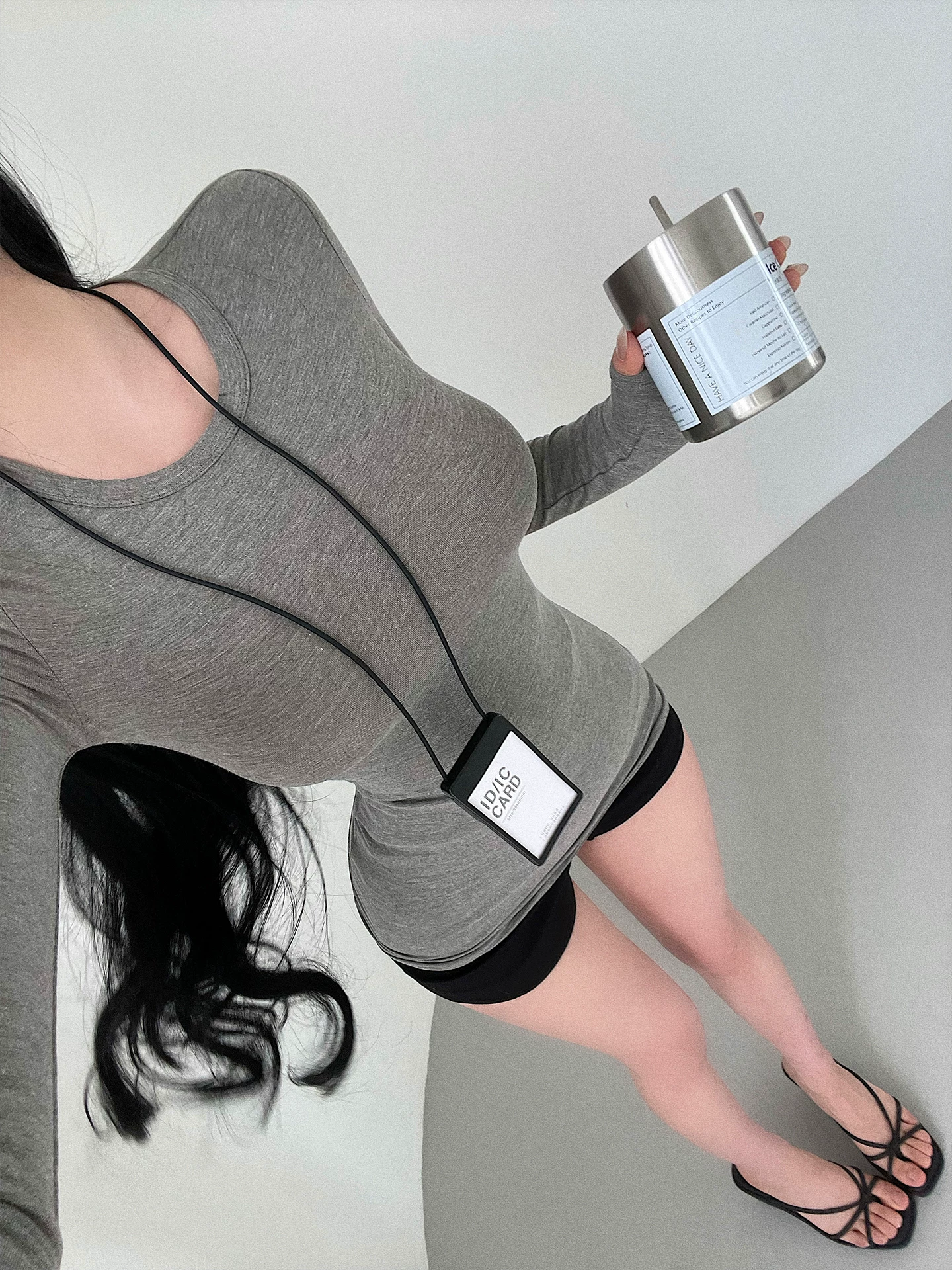 Áo thun cơ bản YoungGirlDay cổ tròn, ôm sát, màu trơn, co giãn, dài tay