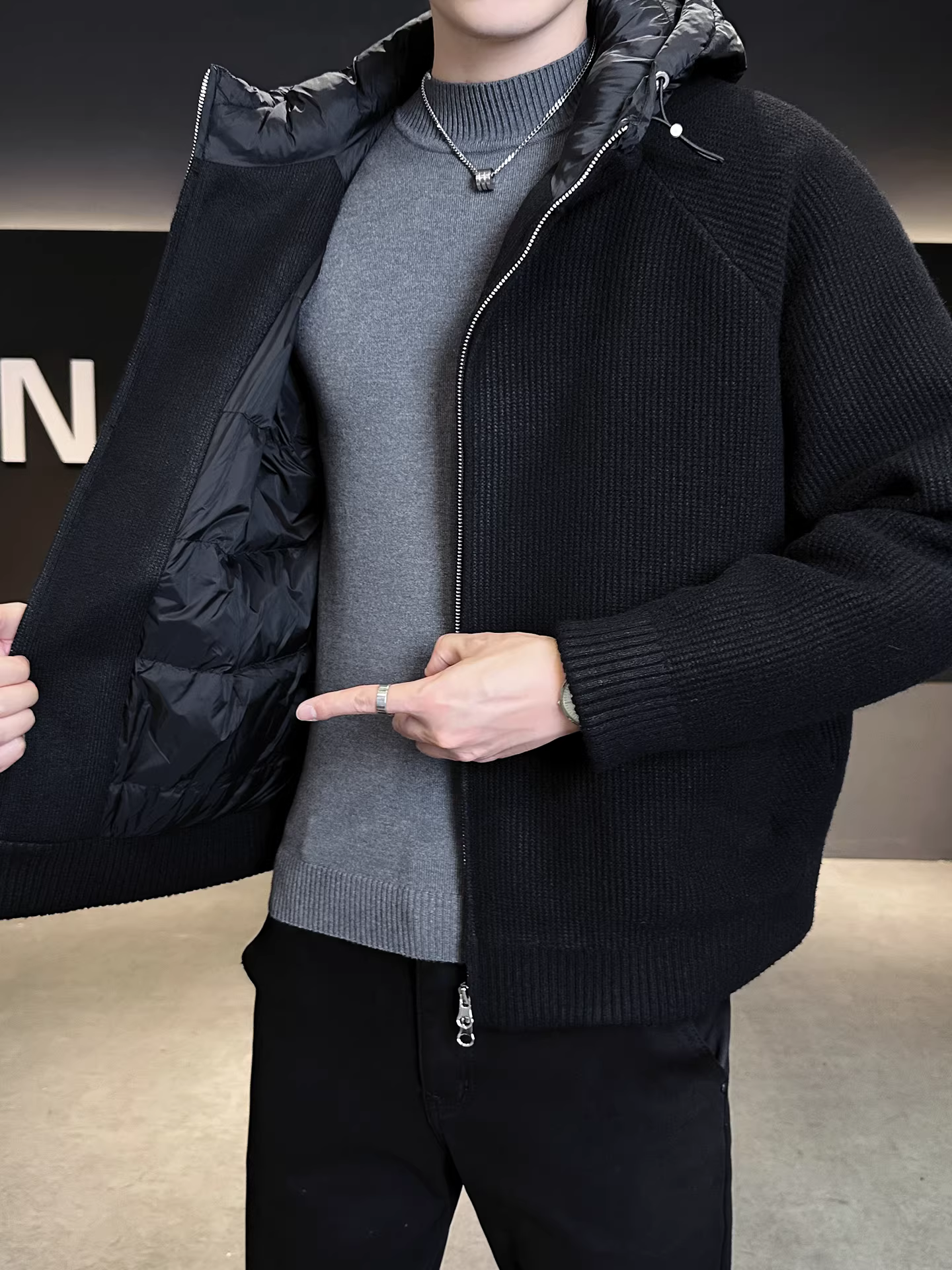 Áo khoác phao nam chất lượng cao, nhẹ, dệt kim, kiểu dáng mới mùa đông 2025, dáng rộng, ngắn, thời trang, ấm áp