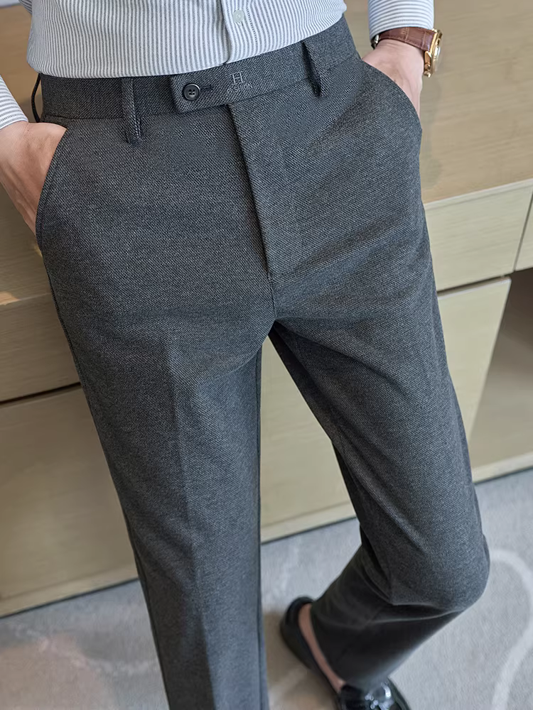Quần len nam, dày dặn và ấm áp cho mùa thu đông, phong cách công sở lịch sự, đa năng, ôm dáng, không nhăn, dễ chăm sóc, kiểu quần âu.