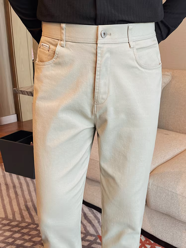 Quần jean nam lưng thun bán co giãn, thời trang thu mới, sành điệu và hợp xu hướng, đa năng, co giãn, dáng ôm thẳng.