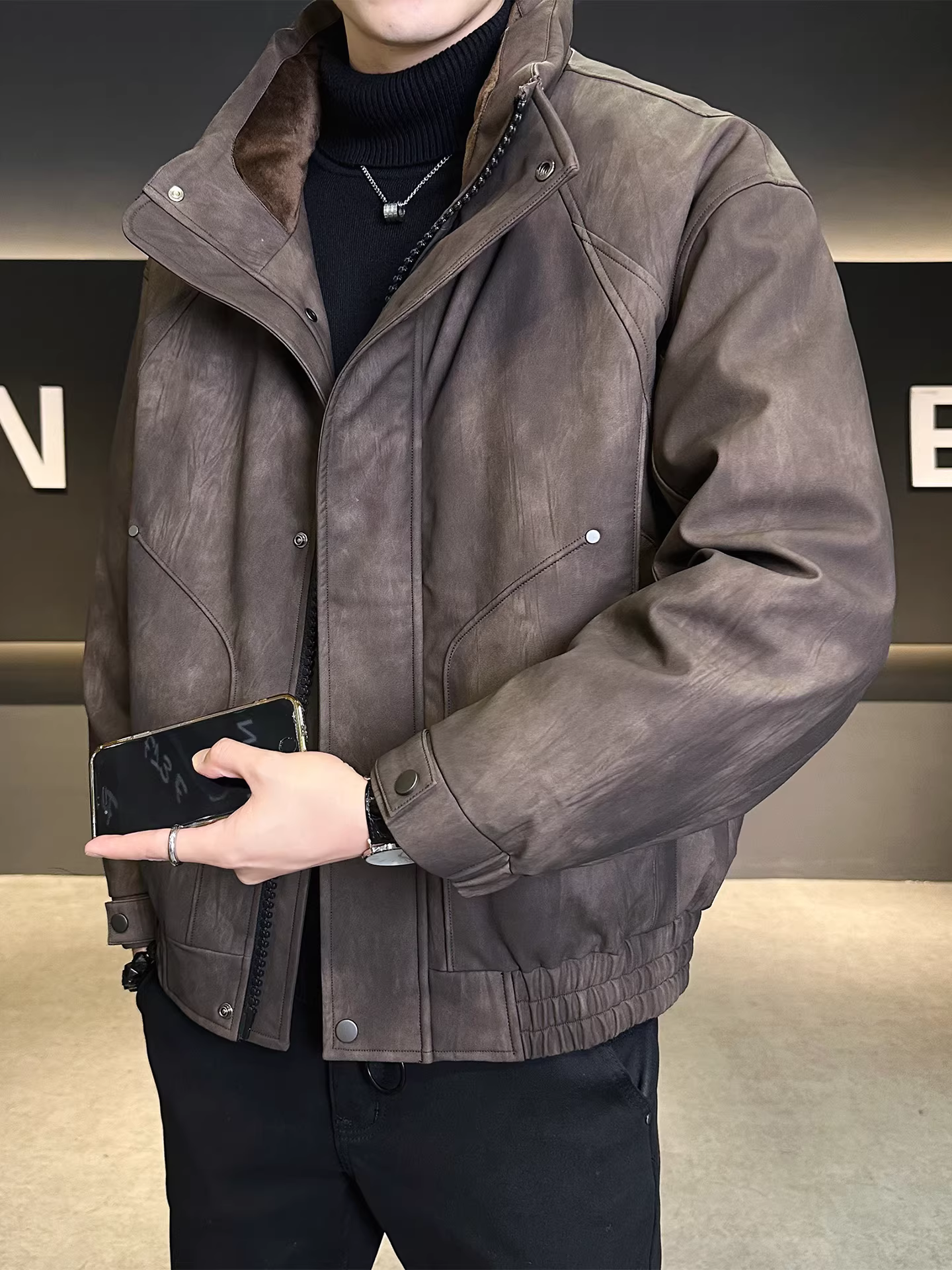 Áo khoác lông vũ cao cấp tiêu chuẩn quốc gia 90%, dành cho nam, kiểu mới mùa đông 2025, dáng rộng, đa năng, áo khoác ngắn dày dặn.