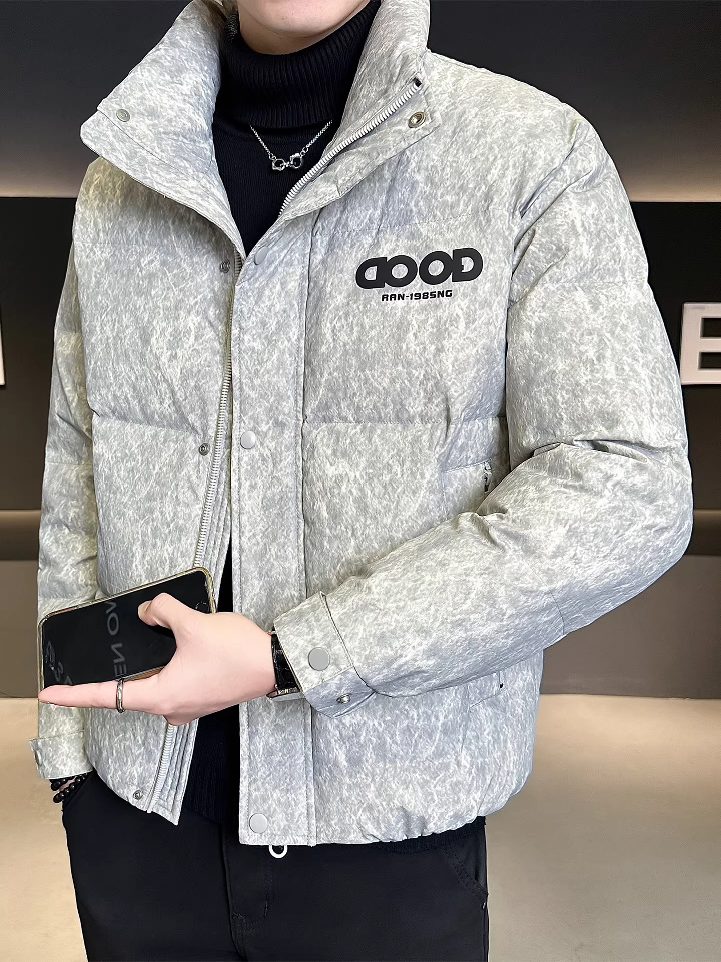 Áo khoác phao nhẹ dành cho nam, mùa đông 2025, kiểu dáng thời trang cao cấp mới, thiết kế đa năng, ấm áp