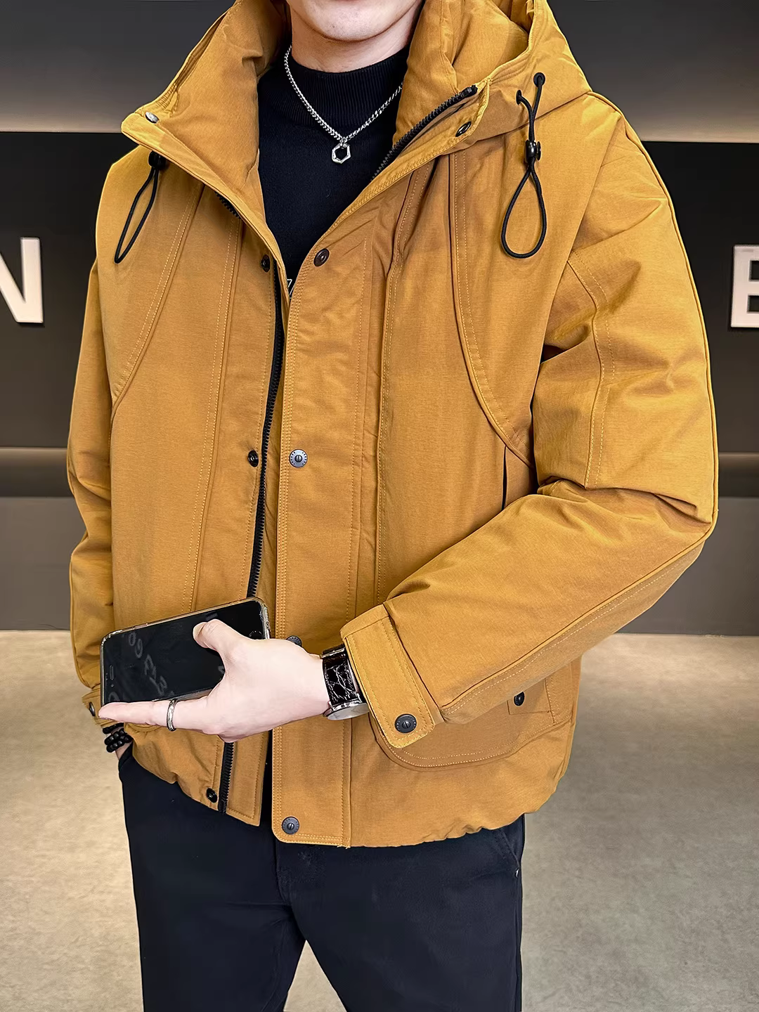 Áo khoác lông vũ mùa đông mới dành cho nam, áo khoác lông vũ ngắn ấm áp