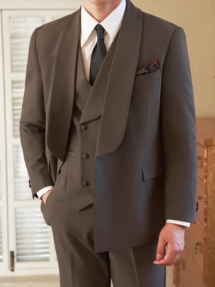 Bộ vest nam màu xanh lá cây kiểu Anh, dáng ôm, lịch lãm, phù hợp cho người dẫn chương trình, MC, tiệc cưới, trang phục công sở, bộ vest ba mảnh