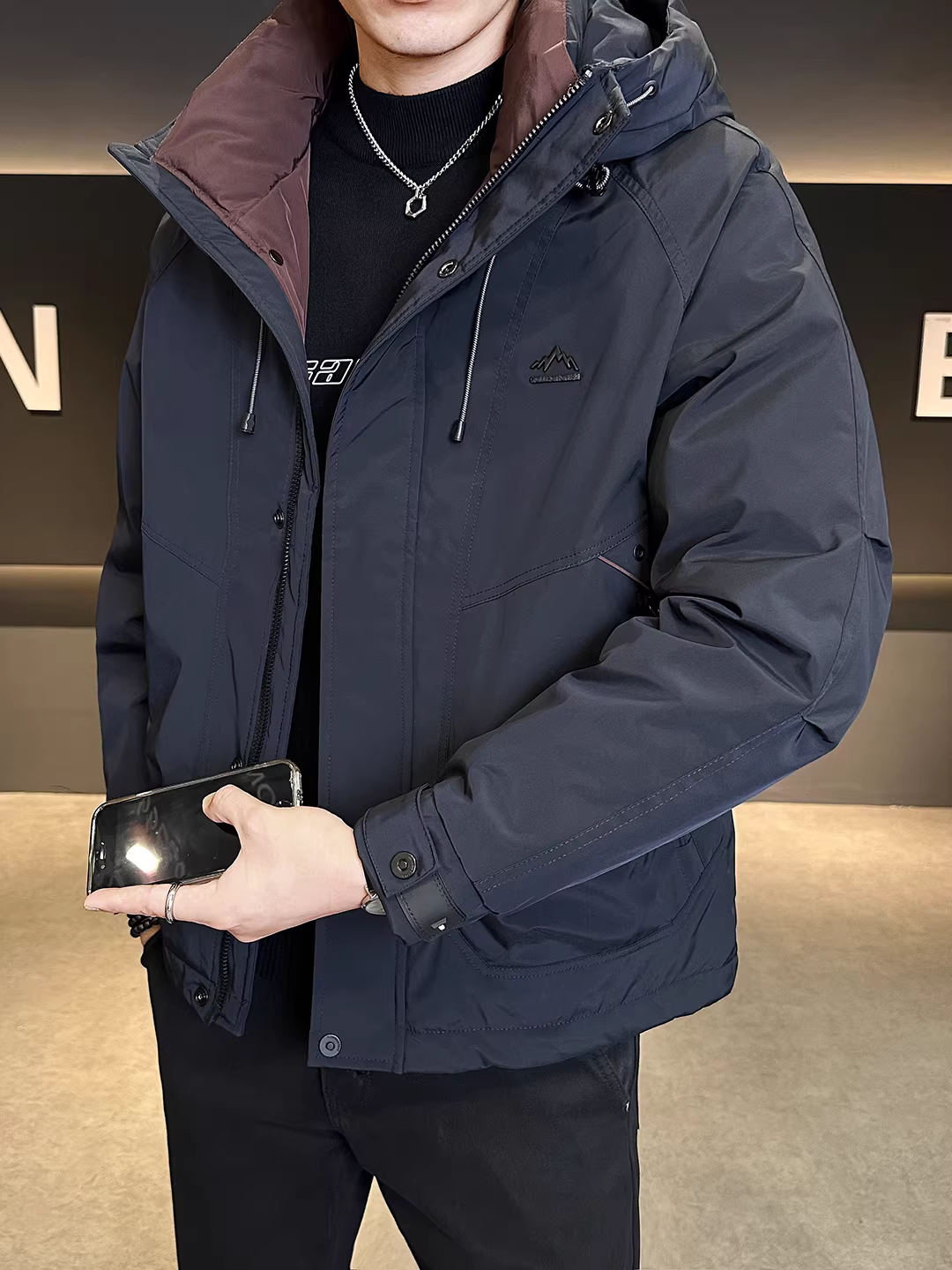 Áo khoác lông vũ mùa đông mới dành cho nam, áo khoác lông vũ ngắn ấm áp