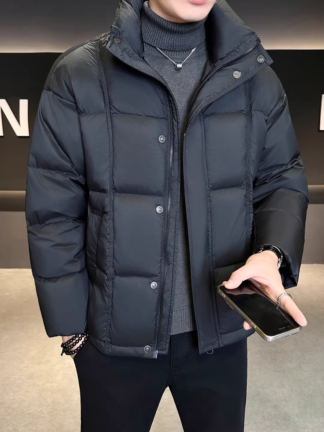 Áo khoác phao Puff Cloud dành cho nam, Mẫu mới mùa đông 2025, Áo phao ngắn dày dặn thời trang đa năng.