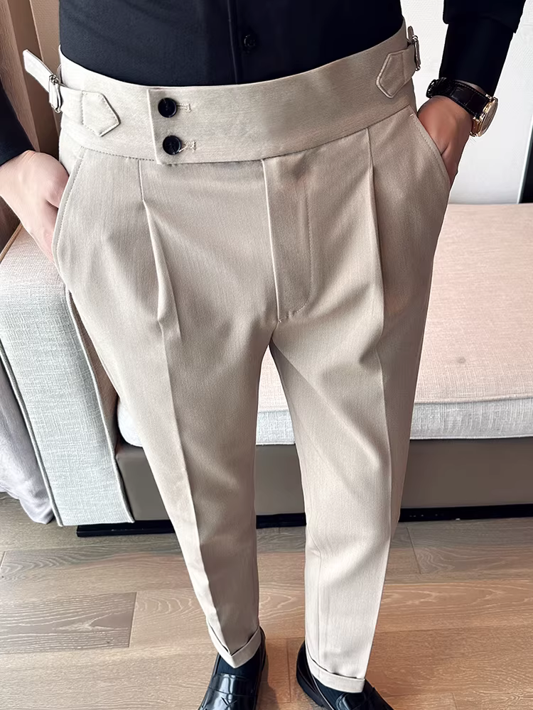 Quần âu nam Naples cạp cao, dáng ôm, chất liệu cao cấp, phong cách lịch sự, quần dài công sở, quần âu thẳng.