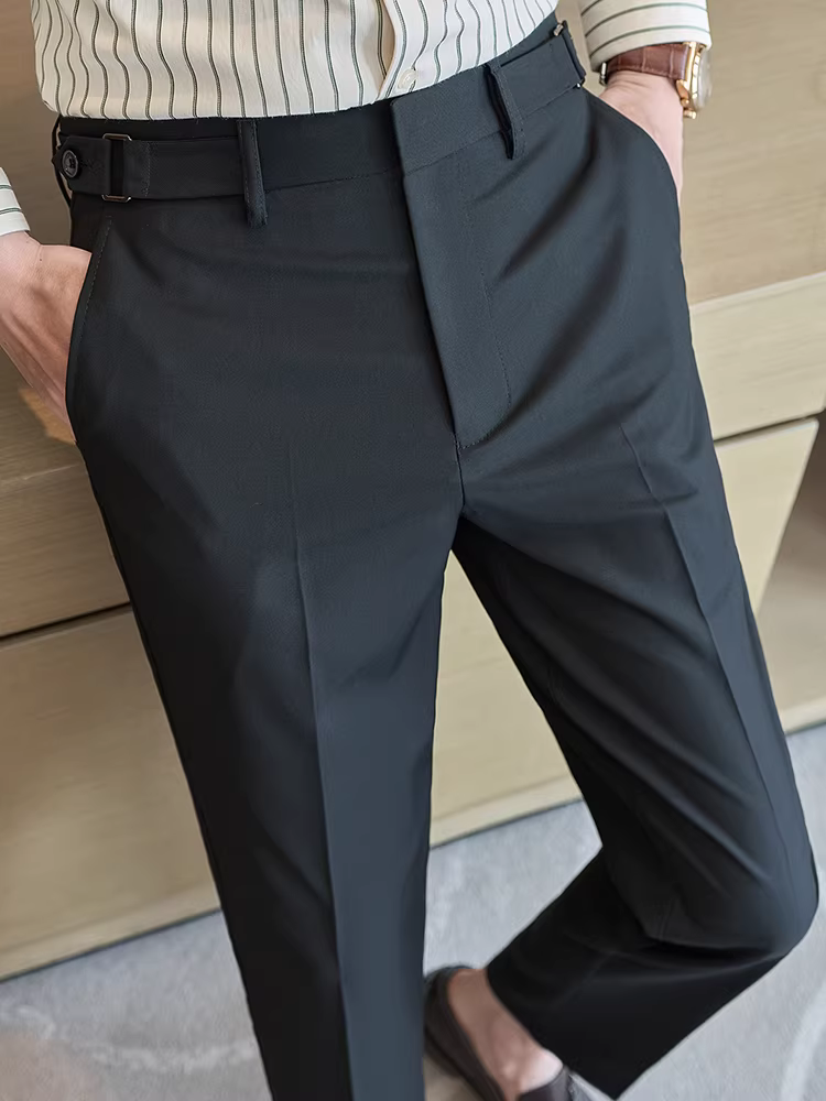 Quần âu nam dáng thẳng, kiểu mới 2025, thời trang, ôm dáng, chất liệu mềm mại, quần âu công sở dễ chăm sóc.