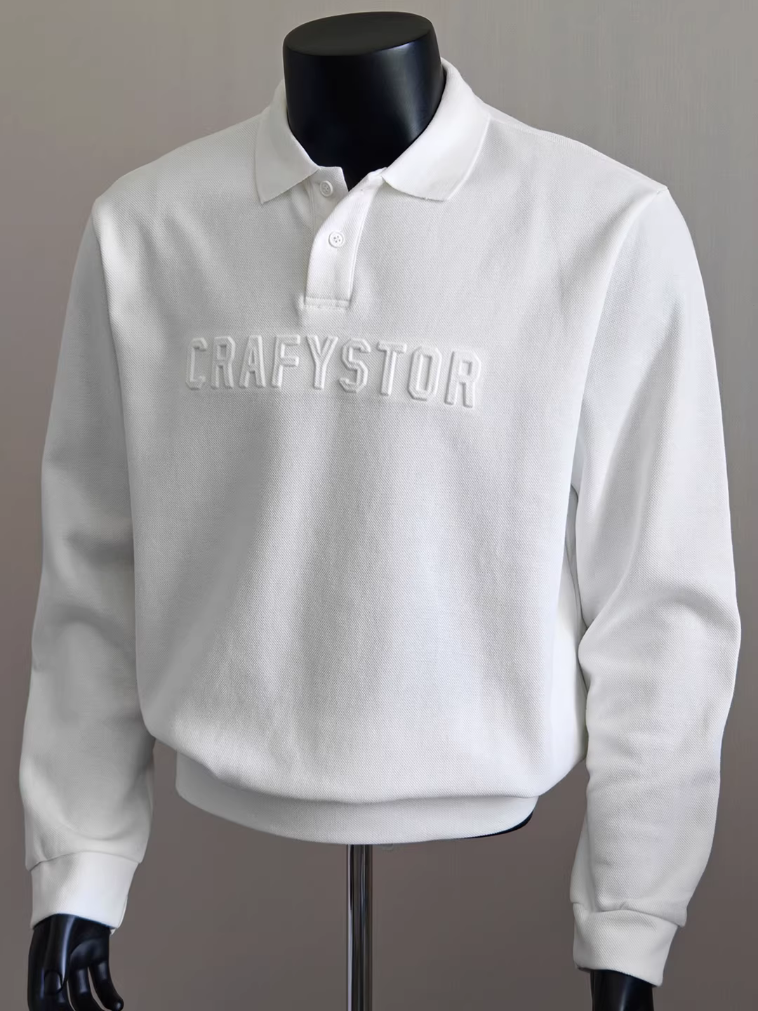 Áo thun nam cổ polo dập nổi chữ, tay dài, thời trang thu đông mới, kiểu dáng hiện đại, áo len cổ trụ, áo lót