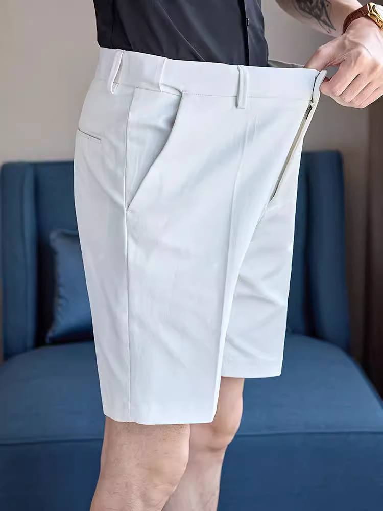 Quần short vest nam co giãn, kiểu dáng mỏng nhẹ mùa hè, thời trang và đa năng, chống nhăn, chất liệu mềm mại, quần âu năm phần mặc thường ngày