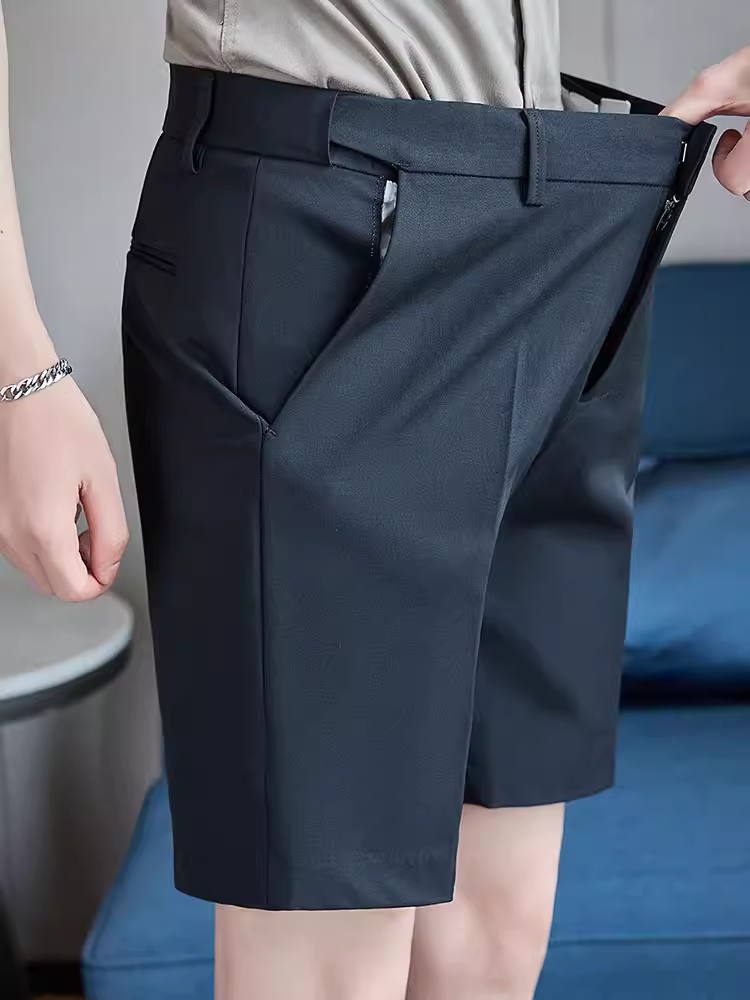 Quần short vest nam co giãn, kiểu dáng mỏng nhẹ mùa hè, thời trang và đa năng, chống nhăn, chất liệu mềm mại, quần âu năm phần mặc thường ngày