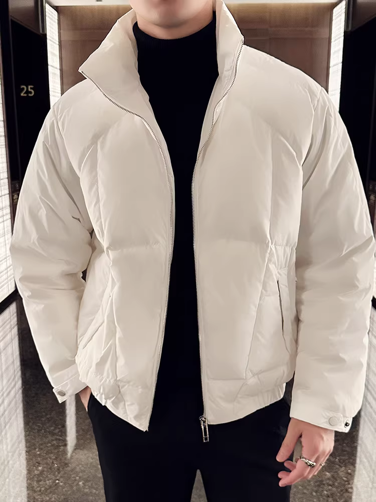 Áo khoác phao nhẹ cao cấp dành cho nam, ấm áp và thời trang mùa đông, áo khoác ngắn rộng rãi kiểu dáng mới năm 2025