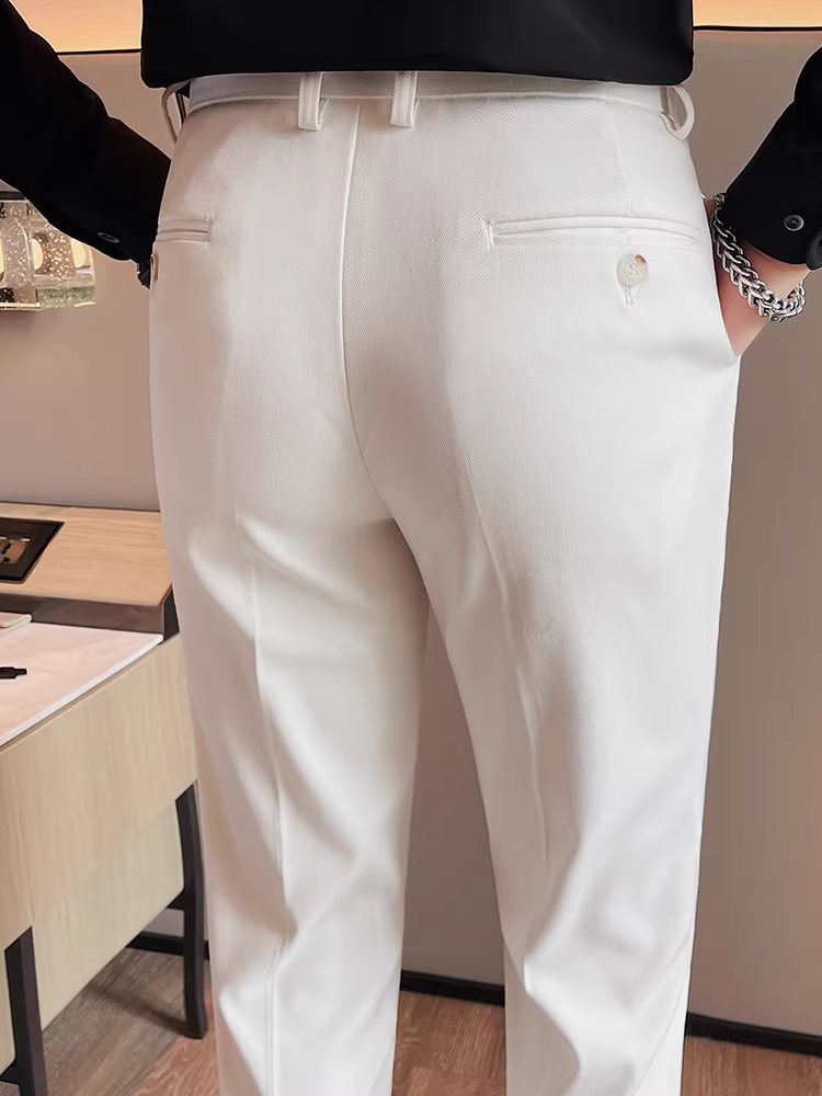 Quần âu nam cao cấp mùa xuân thu, quần dài trắng mới, kiểu dáng Hàn Quốc ôm dáng, quần âu công sở chống nhăn.