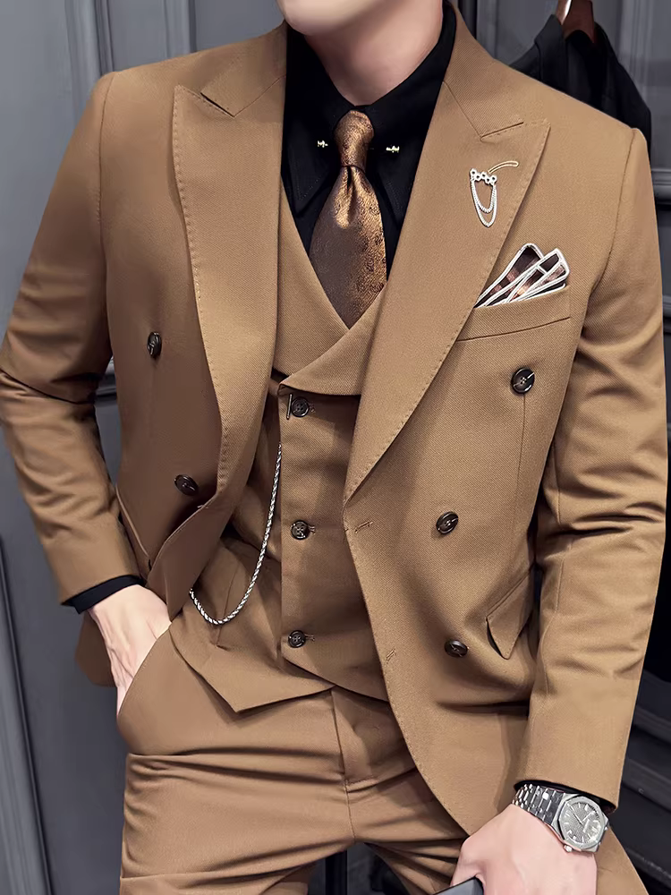 Vest nam hai hàng khuy, kiểu dáng Hàn Quốc cao cấp ôm dáng, vest cưới lịch lãm, vest công sở, vest ba mảnh