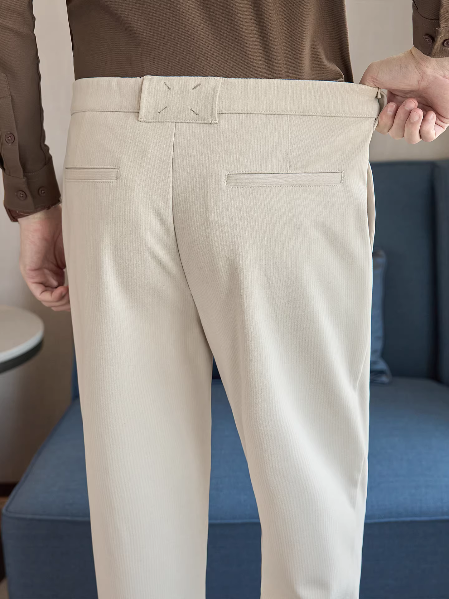 Quần tây nam mùa thu đông chất liệu len, cao cấp, thiết kế lưng thun, hợp thời trang, đa năng, kiểu dáng công sở lịch lãm