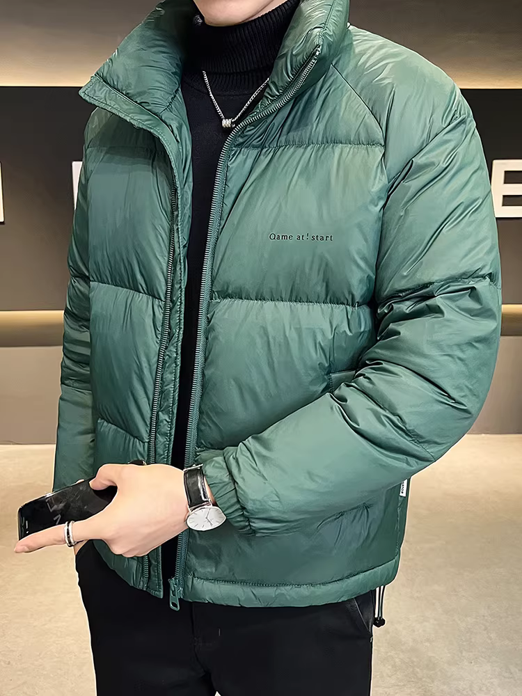 Áo khoác phao nam mùa đông 2024 kiểu mới cao cấp đơn giản đa năng dày dặn ấm áp ngắn thời trang