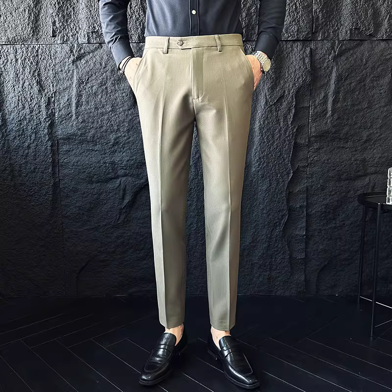 Quần âu nam, quần tây cao cấp màu trơn đa năng, kiểu dáng thời trang ôm dáng, không nhăn, không cần là ủi.