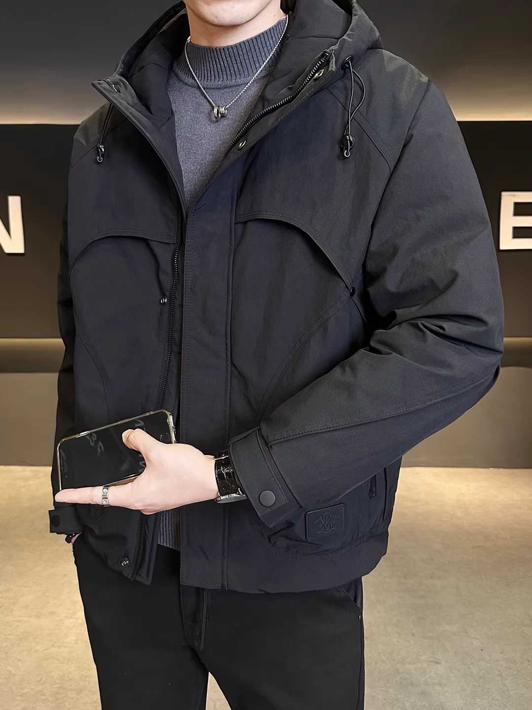 Áo khoác có mũ trùm đầu ngoài trời tiêu chuẩn quốc gia dành cho nam giới mùa đông thương hiệu hợp thời trang áo khoác bảo hộ lao động chống lạnh cao cấp