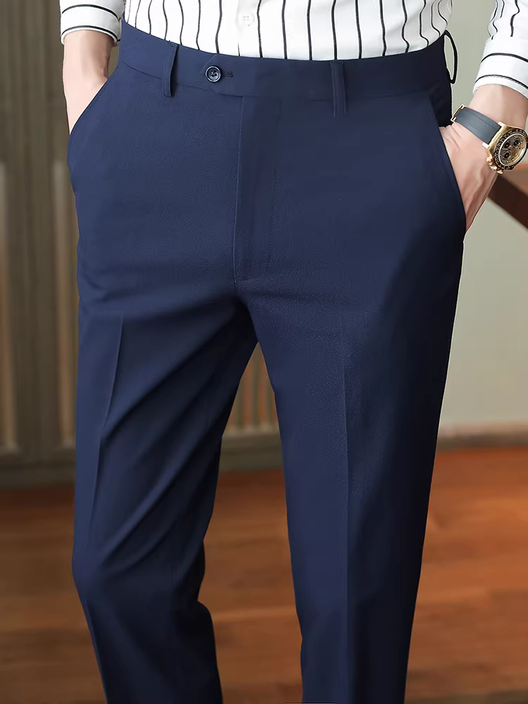 Quần âu nam, chất liệu lông cừu mùa thu đông, quần công sở cao cấp, kiểu dáng ôm body, dễ chăm sóc, chống nhăn.