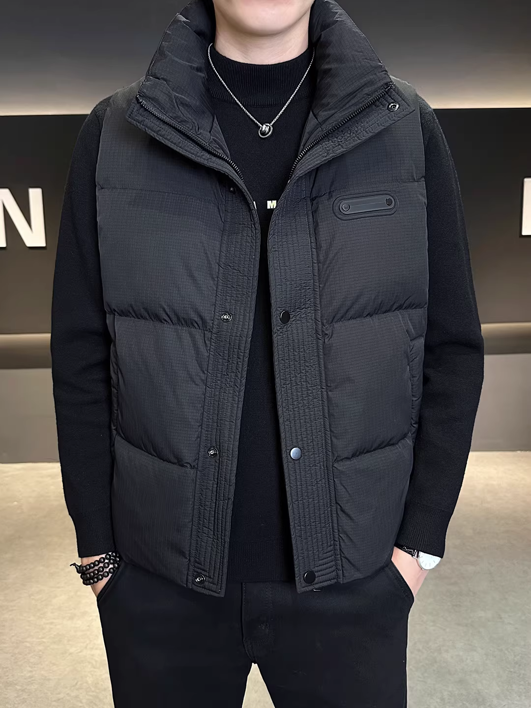 Áo vest nam mùa thu đông kiểu dáng mới chất lượng cao thời trang dày dặn ấm áp đa năng cổ đứng áo vest ngắn
