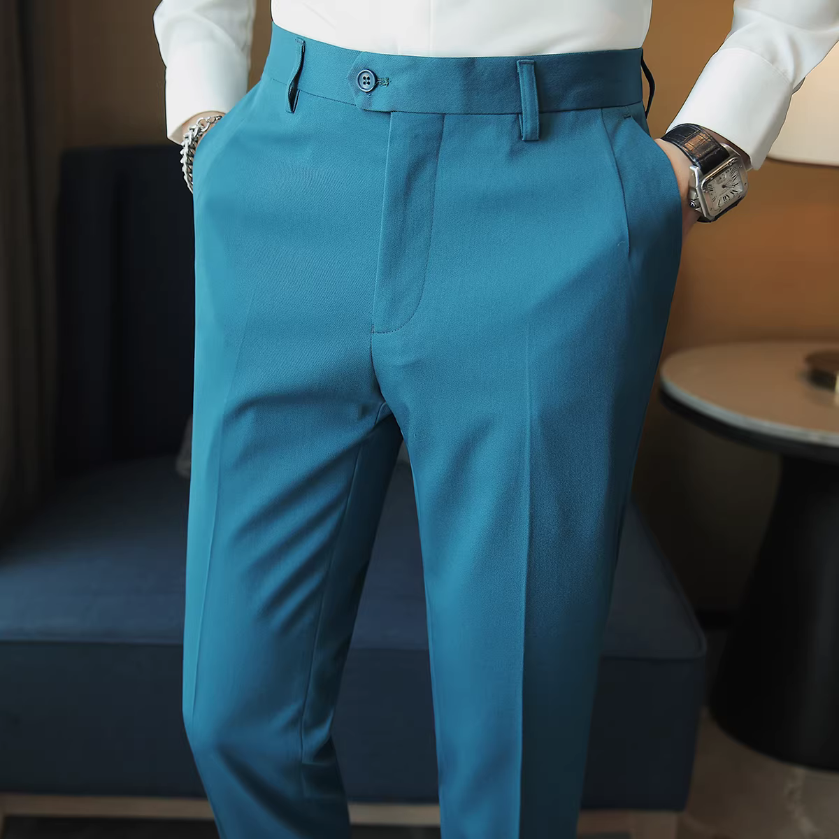 Quần âu nam kiểu Anh cao cấp, dáng ôm, quần âu ống côn, trang phục công sở lịch sự, quần dài đa năng hợp thời trang.