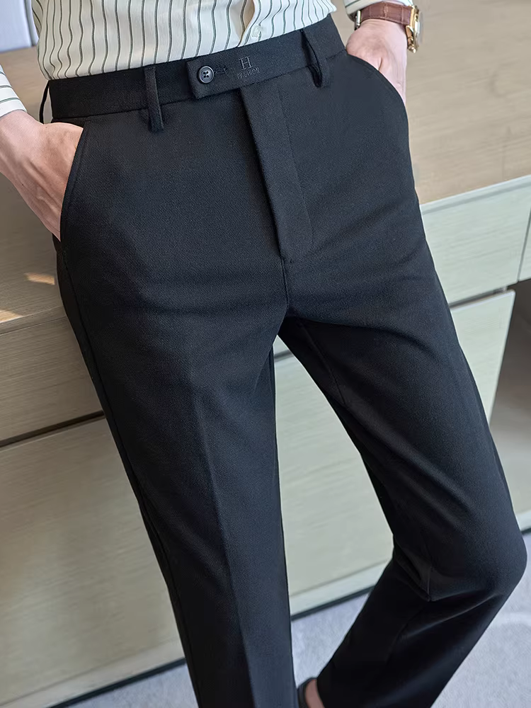 Quần len nam, dày dặn và ấm áp cho mùa thu đông, phong cách công sở lịch sự, đa năng, ôm dáng, không nhăn, dễ chăm sóc, kiểu quần âu.