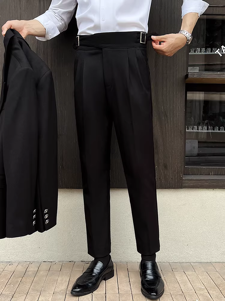 Quần âu nam Naples cạp cao, kiểu dày mùa thu đông, phong cách công sở lịch lãm, đa năng, cao cấp, dáng ôm vừa vặn.