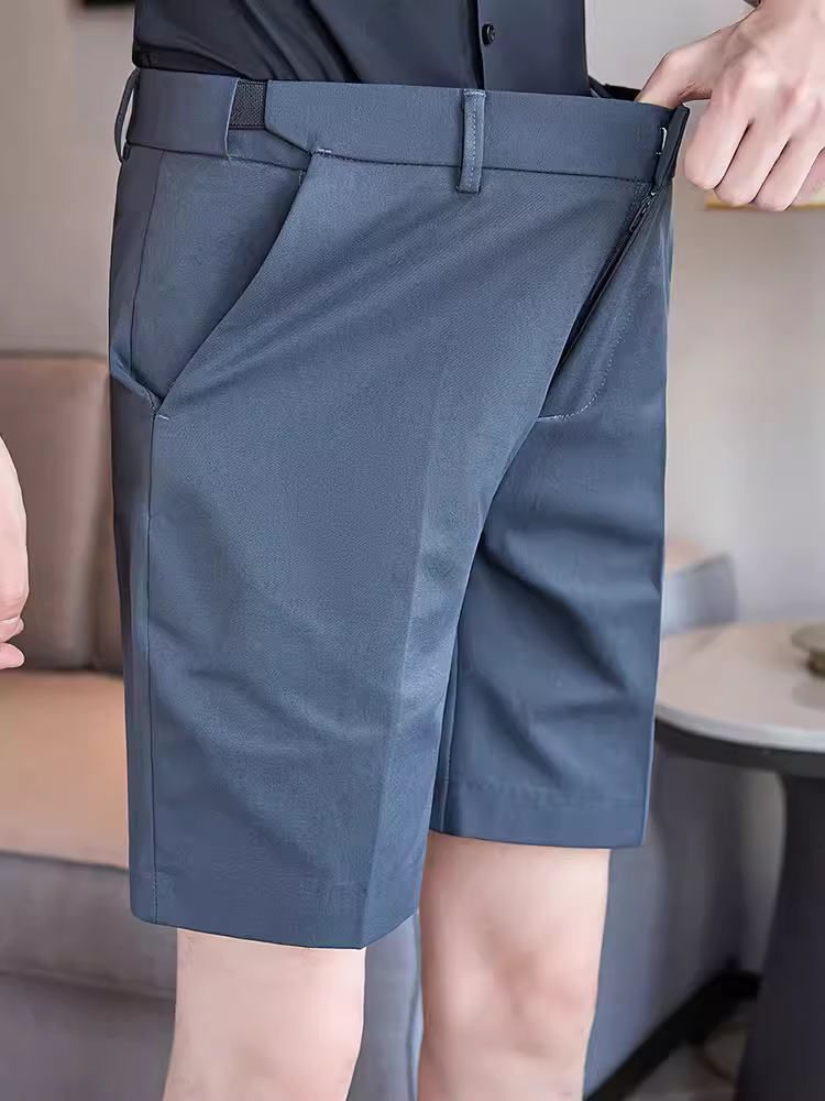 Quần short vest nam co giãn, kiểu dáng mỏng nhẹ mùa hè, thời trang và đa năng, chống nhăn, chất liệu mềm mại, quần âu năm phần mặc thường ngày