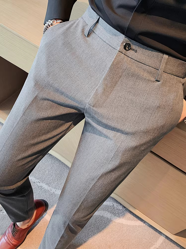 Quần âu nam mặc thường ngày mùa xuân thu, kiểu dáng ôm body cao cấp, không cần là ủi, quần vest công sở lịch sự, quần dài chuyên nghiệp.