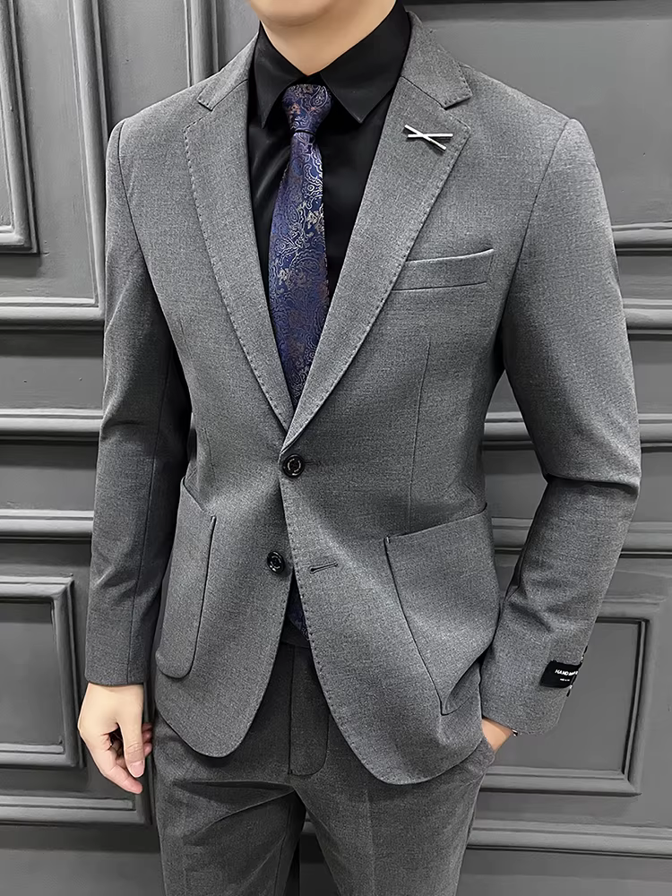 Bộ vest nam xuân hè kiểu mới cao cấp, lịch lãm, đa năng, ôm dáng, vest cưới chú rể