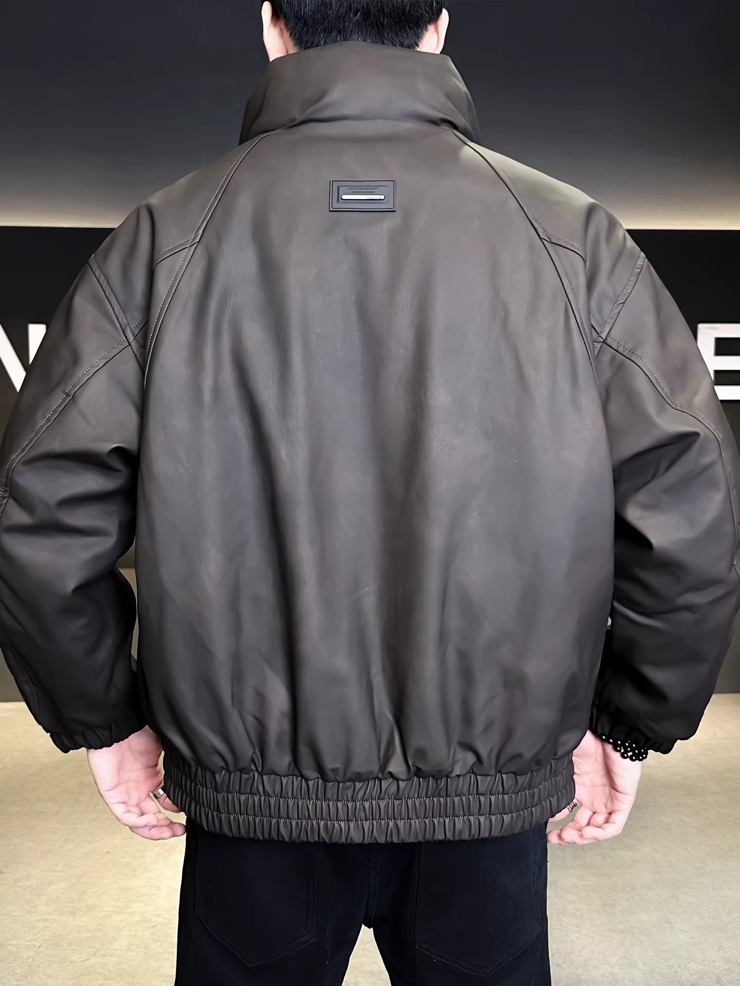 Áo khoác da nam cao cấp 90% da thật, kiểu dáng mới mùa đông 2025, kiểu dáng đa năng, áo khoác da dày kiểu moto.