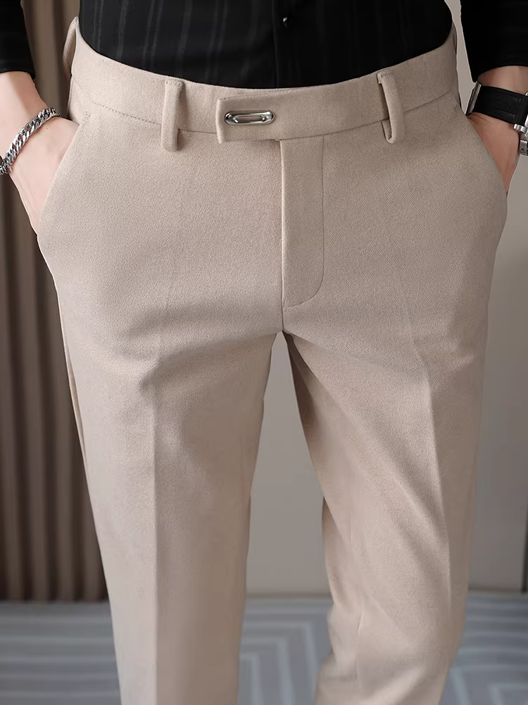 Quần len nam mùa thu đông, quần ôm dáng cao cấp, phong cách công sở lịch lãm, đa năng và thời trang.