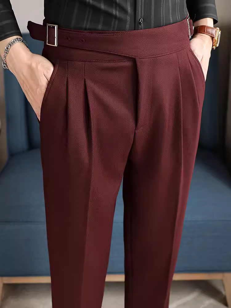 Quần âu nam Naples kẻ sọc tối màu, quần âu cao cấp nhẹ nhàng sang trọng, quần âu thẳng chống nhăn dành cho công sở