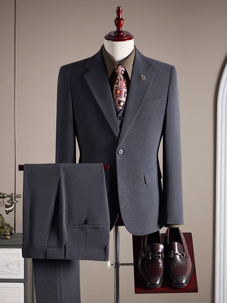 Bộ vest cưới chú rể, vest nam, thời trang, đa năng, lịch lãm, ôm dáng, trang phục công sở chuyên nghiệp, vest cao cấp bộ ba món