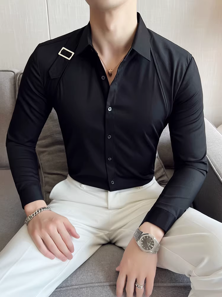 Áo sơ mi nam cao cấp tay dài, thiết kế độc đáo, sang trọng nhẹ nhàng, thời trang, lịch lãm, kiểu dáng ôm body, thích hợp cho công sở và trang phục lịch sự.