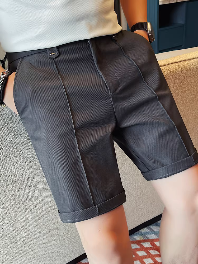 Được thiết kế với eo bán co giãn, quần short nam, kiểu dáng mùa hè mới, đa năng, thời trang, ôm dáng, thoáng khí, quần thường ngày năm điểm.