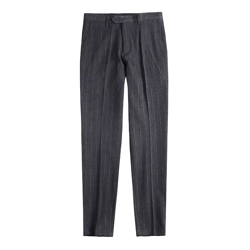 Quần âu nam slim-fit kẻ sọc, kiểu dáng công sở lịch lãm, quần dài phong cách Anh, kiểu Hàn Quốc thời thượng, không nhăn, không cần là, quần vest slim-fit