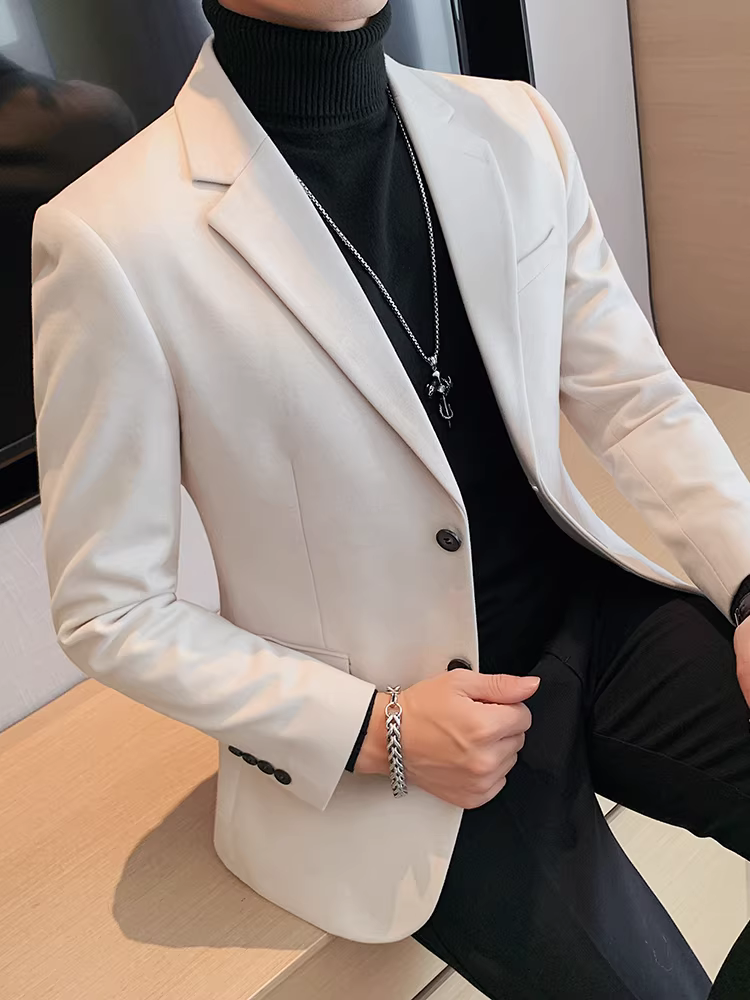 Áo khoác len nam mùa thu đông, kiểu dáng thời trang và ôm dáng, bộ vest len công sở cao cấp, phong cách Anh quốc