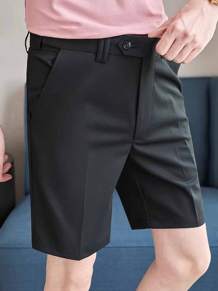 Quần âu nam lưng thun, quần short mùa hè mỏng nhẹ, kiểu dáng ôm body thoải mái năm điểm, mẫu mới 2025