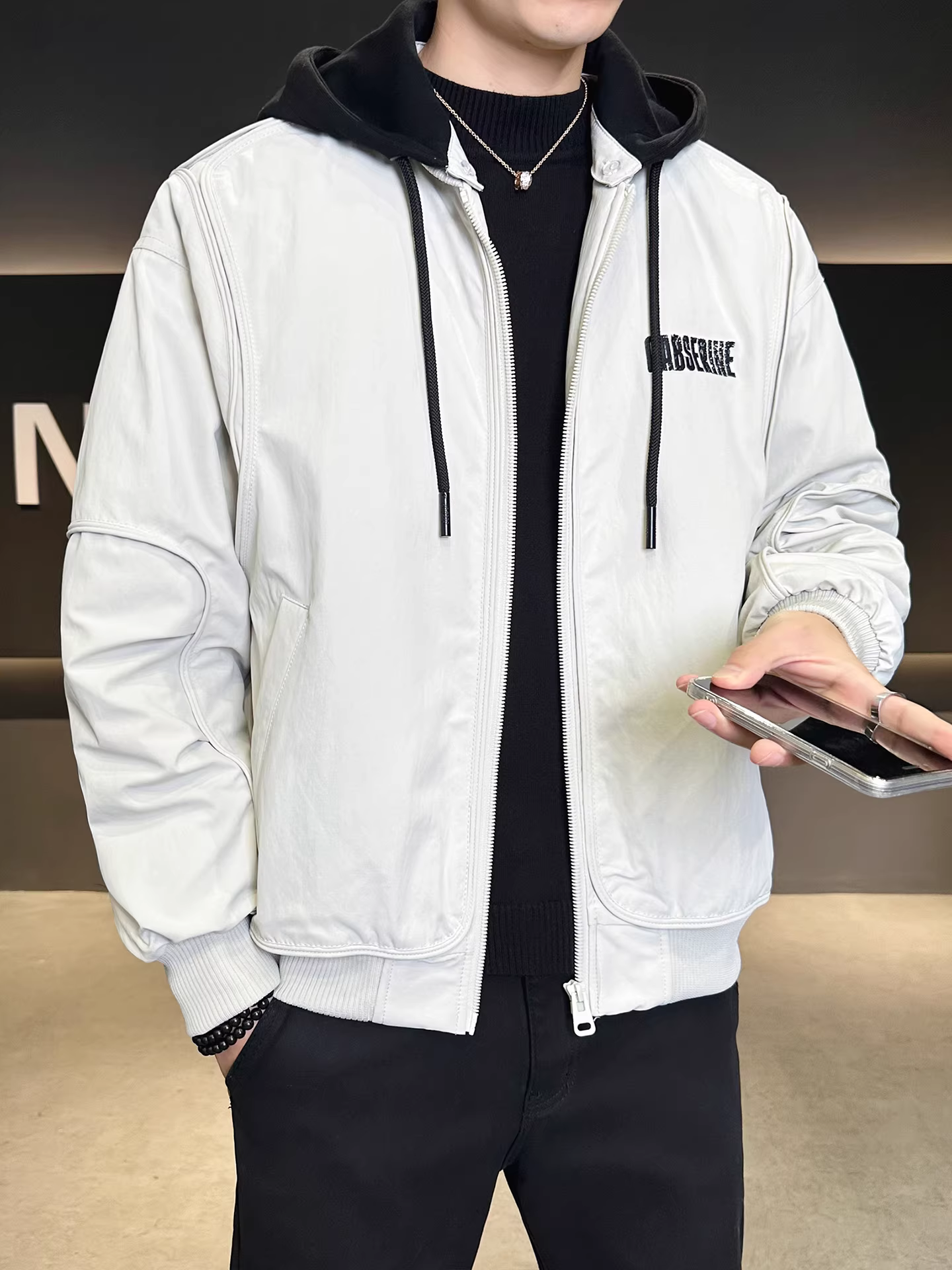 Áo khoác nam tiêu chuẩn quốc gia 50 mẫu dữ liệu áo khoác lông vịt trắng có mũ trùm đầu