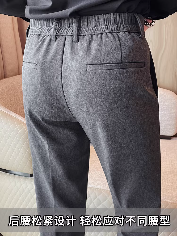 Quần âu nam lót lông cừu mùa thu đông, quần âu cao cấp, kiểu dáng đa năng, ôm dáng, ống côn, không nhăn.