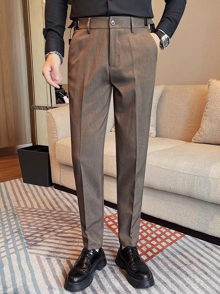 Quần âu nam thu đông, dáng ôm, màu trơn, quần dài đa năng, quần âu công sở cao cấp dành cho giới trẻ