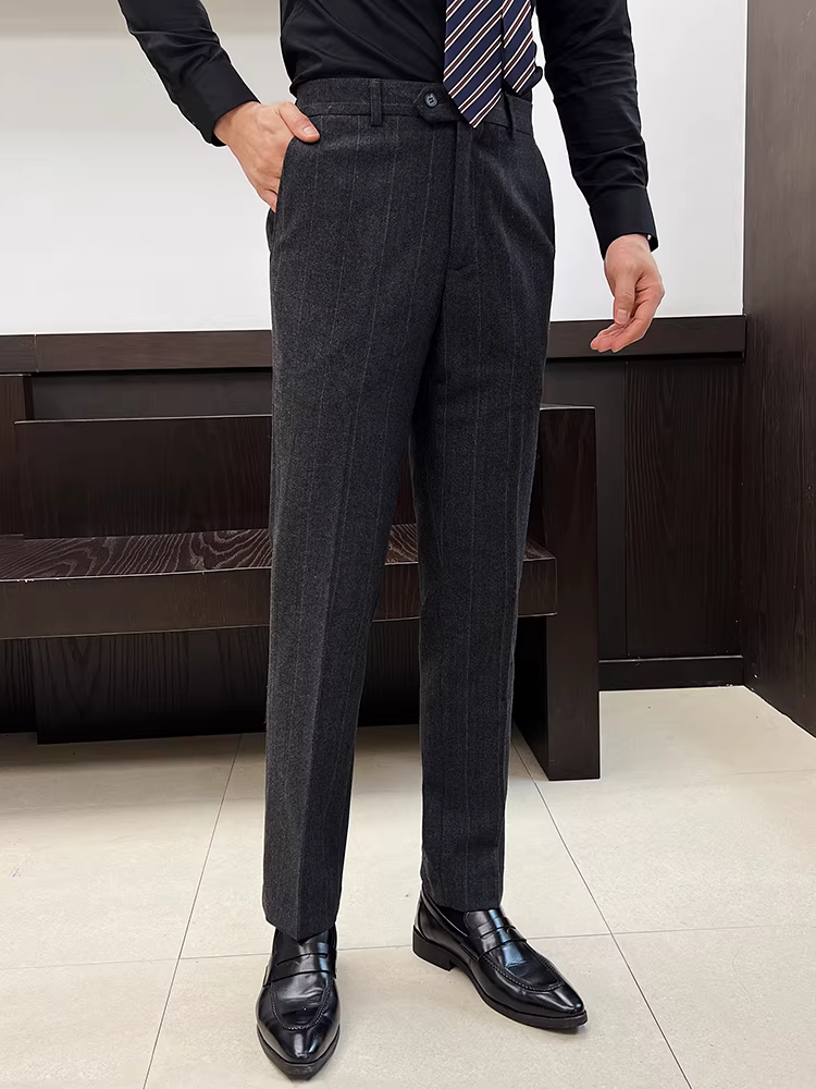 Bộ vest nam chất liệu len pha dày dặn, thu đông mới, cao cấp, dành cho phù rể