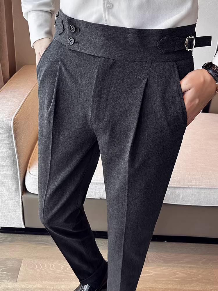 Quần âu nam Naples cạp cao, dáng ôm, chất liệu cao cấp, phong cách lịch sự, quần dài công sở, quần âu thẳng.