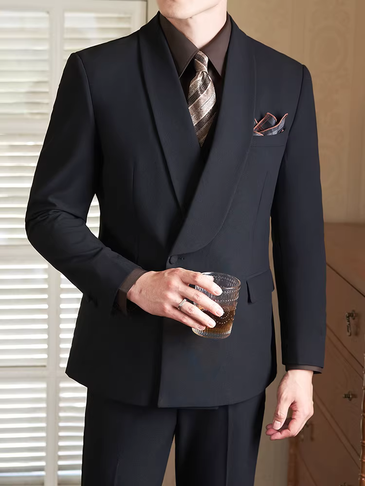 Bộ vest nam màu xanh lá cây kiểu Anh, dáng ôm, lịch lãm, phù hợp cho người dẫn chương trình, MC, tiệc cưới, trang phục công sở, bộ vest ba mảnh