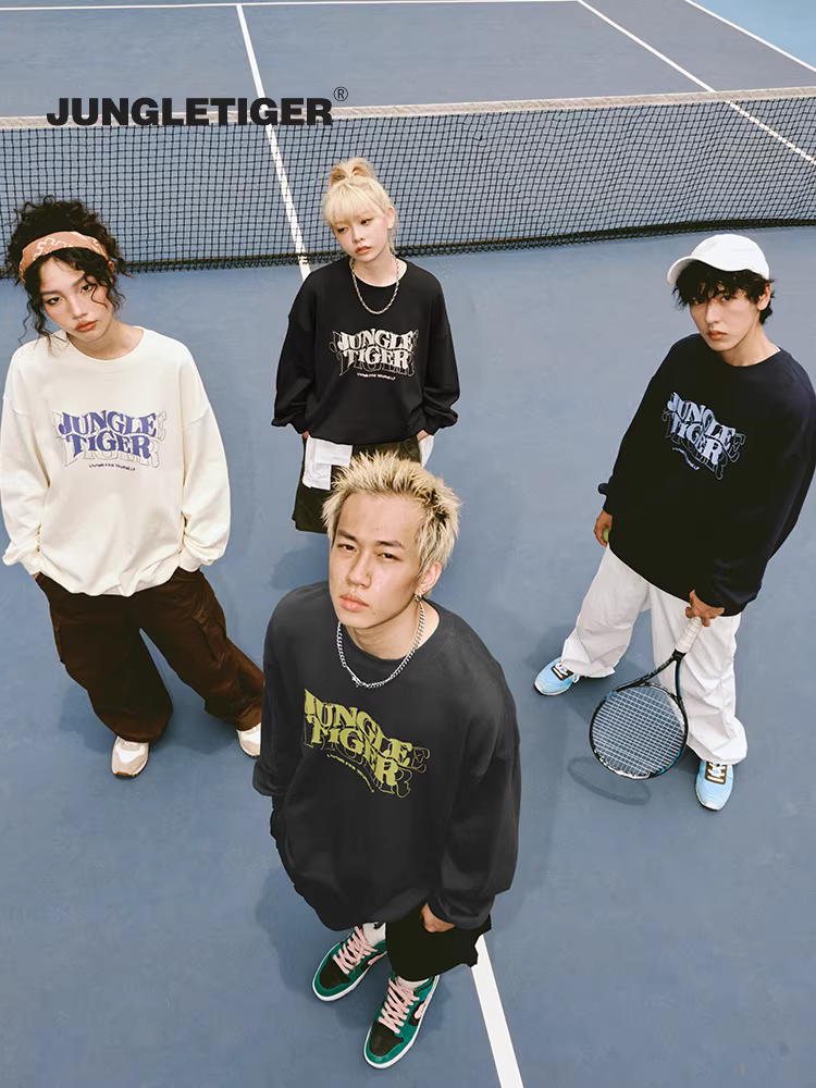 Áo thun cổ tròn phong cách Mỹ thương hiệu Jungle Tiger dành cho nam và nữ, chất liệu dày dặn 420g, áo cặp mặc thường ngày