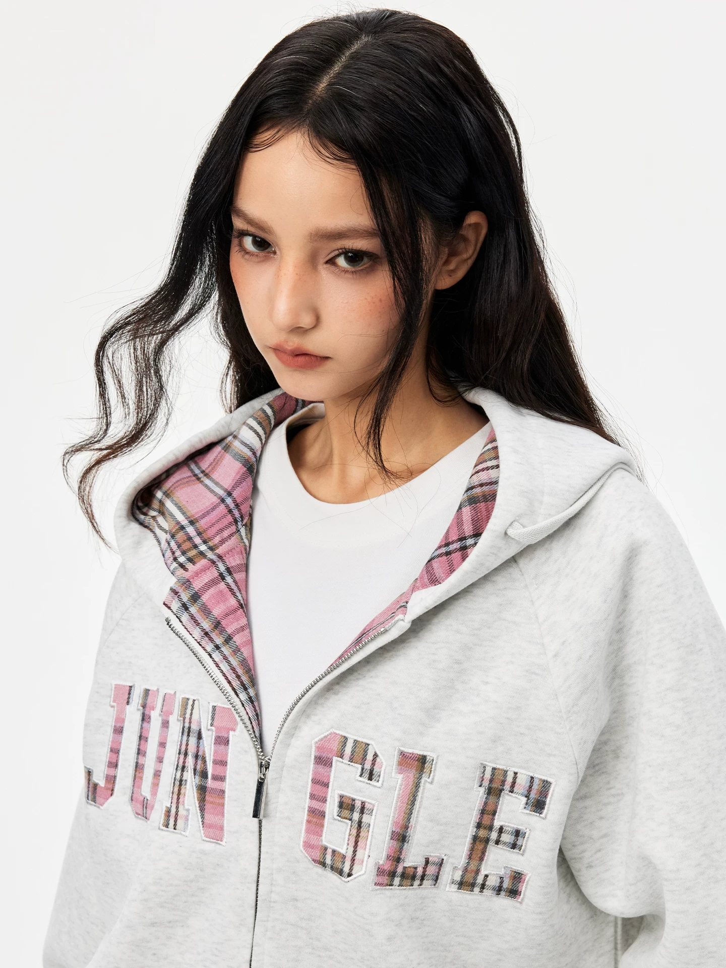 Áo hoodie có dây kéo kẻ sọc Jungle Tiger Patch dành cho nữ Phong cách Mỹ Áo hoodie có mũ trùm đầu thương hiệu hợp thời trang dành cho nam Áo khoác thường ngày cho cặp đôi mùa thu đông