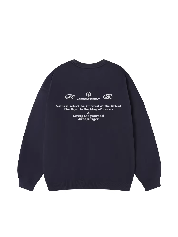 Áo thun cổ tròn kiểu Mỹ đơn giản Jungle Tiger dành cho nam, mùa thu đông dày dặn và ấm áp, chất liệu nặng 420g, kiểu dáng rộng rãi