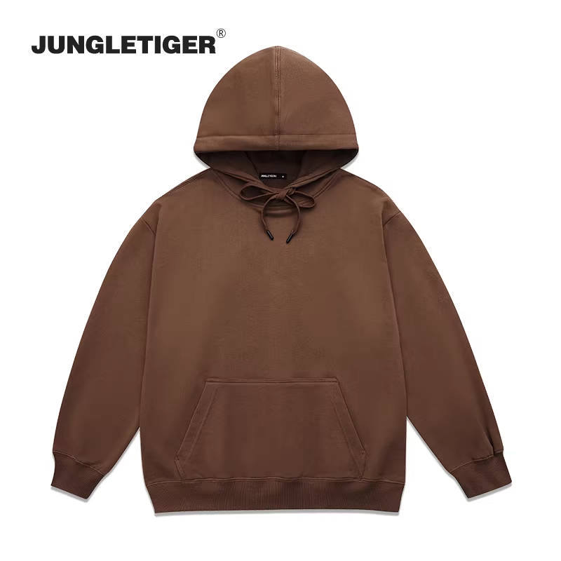 Áo hoodie nỉ dày màu trơn basic mùa thu/đông Jungle Tiger 2025, unisex, kiểu dáng thời trang, rộng rãi, đa năng, dành cho cặp đôi